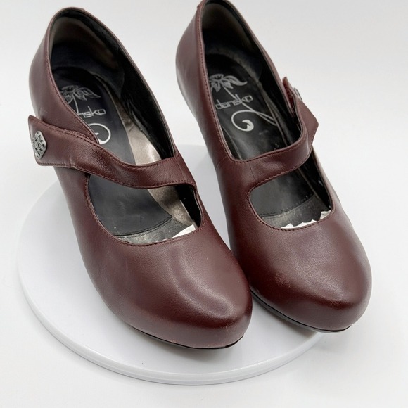Dansko Betty Maryjane Strap Heel Size 38 US 8 Women Brown Leather, 2.5 inch heel - Picture 2 of 12